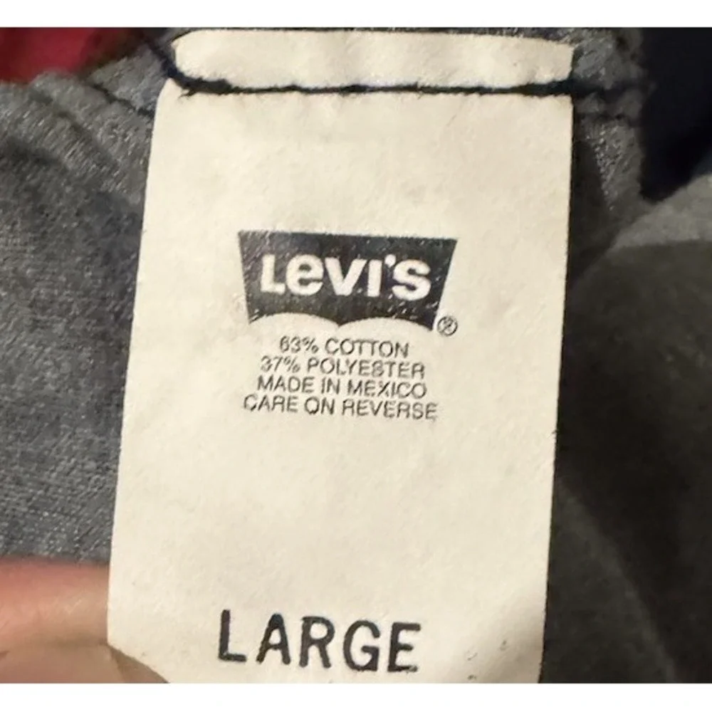Vintage Levi's Silver Tab Trucker Jacket L Shiny Denim Hip Hop Skate 90s Y2K